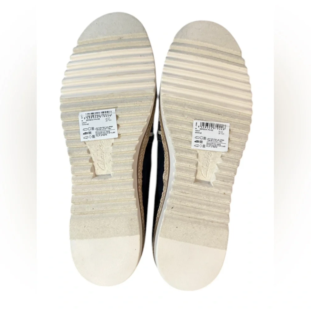 Clarks Serena Paige Navy Blue Espadrilles Casual Slip-On Shoes Women’s Size 7.5